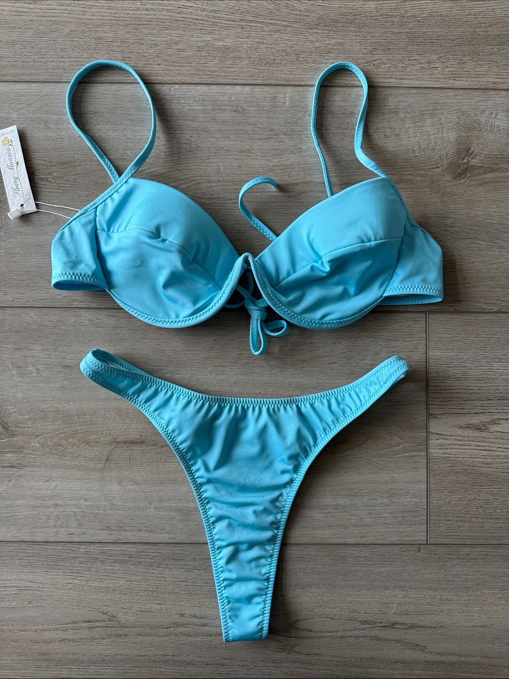 Heavy Manners Light Blue Two-Piece Bikini Set